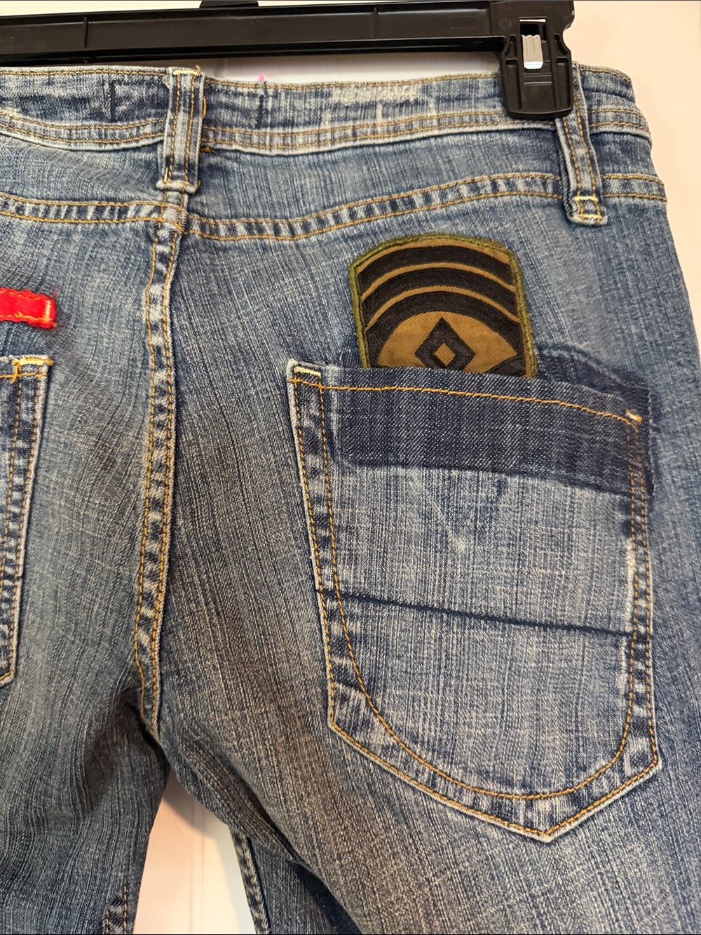 City Chic Light Blue Boot Cut Jeans with Back Pocket Patch